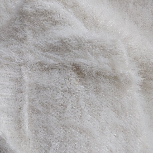 Maeve by Anthropology Rona Eyelash Deep Scoop Neck Sweater in Ivory Sz Large - Picture 9 of 9